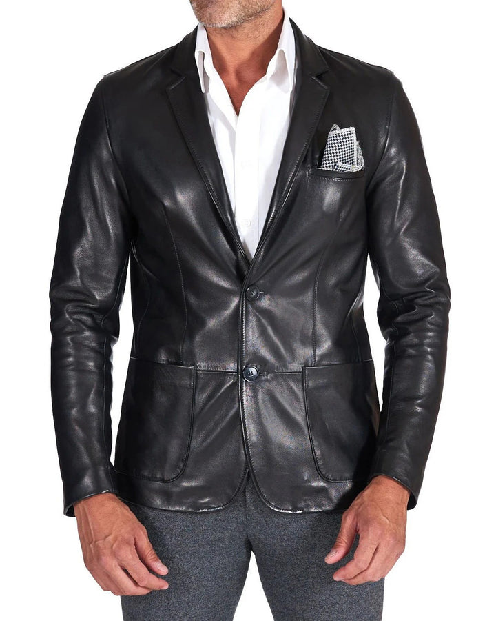 Men Genuine Leather Blazer Sport Coat - HL 59