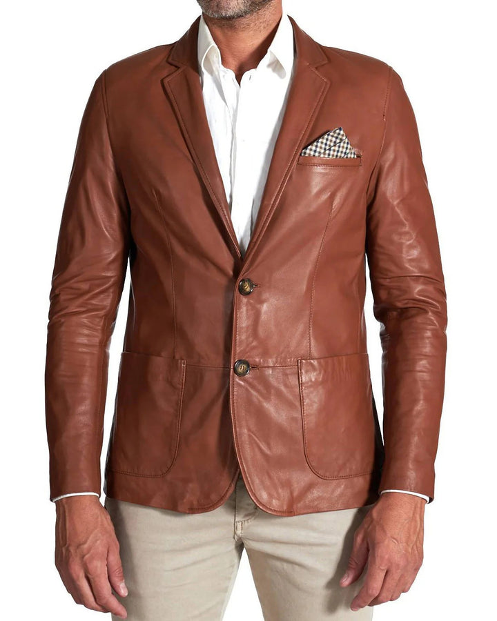 Men Genuine Leather Blazer Sport Coat - HL 60