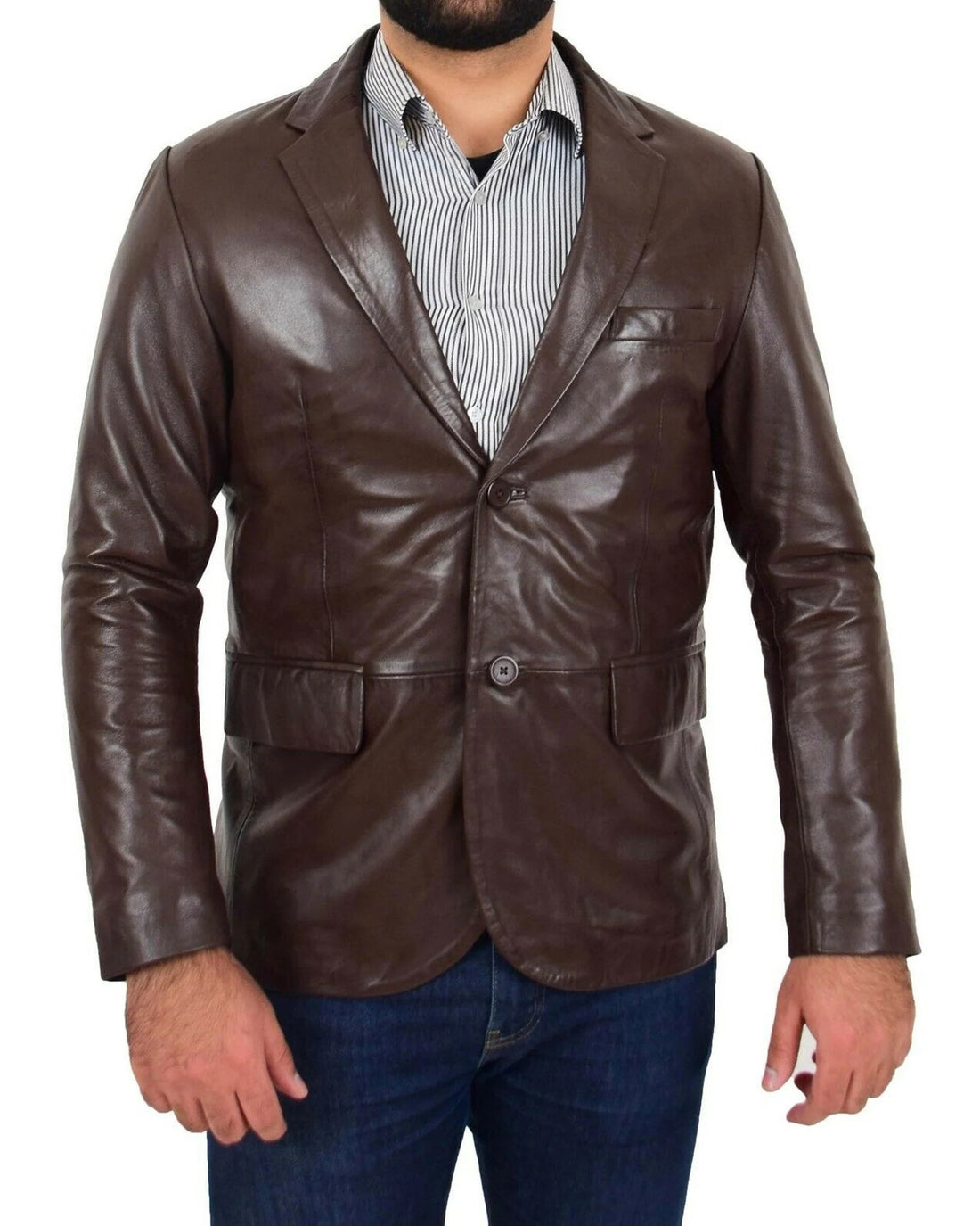 Men Genuine Leather Blazer Sport Coat - HL 57