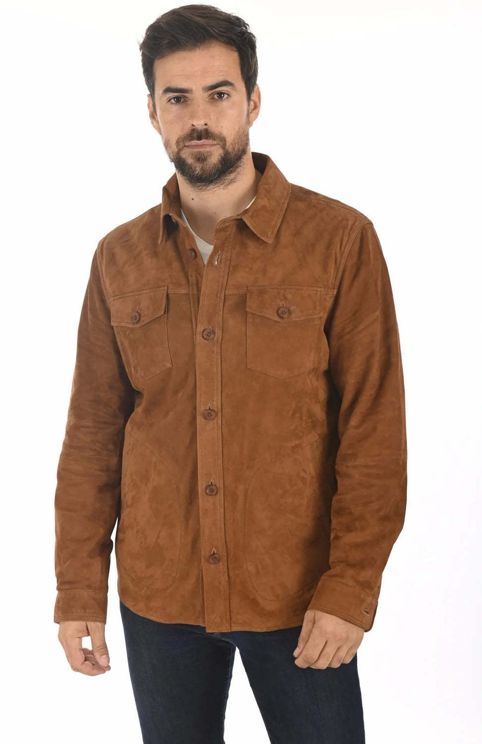 Men Genuine Leather Shirt HL - 14