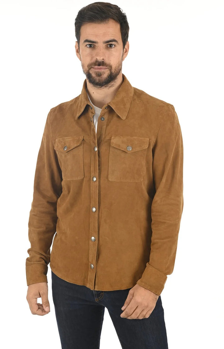 Men Genuine Leather Shirt HL - 15