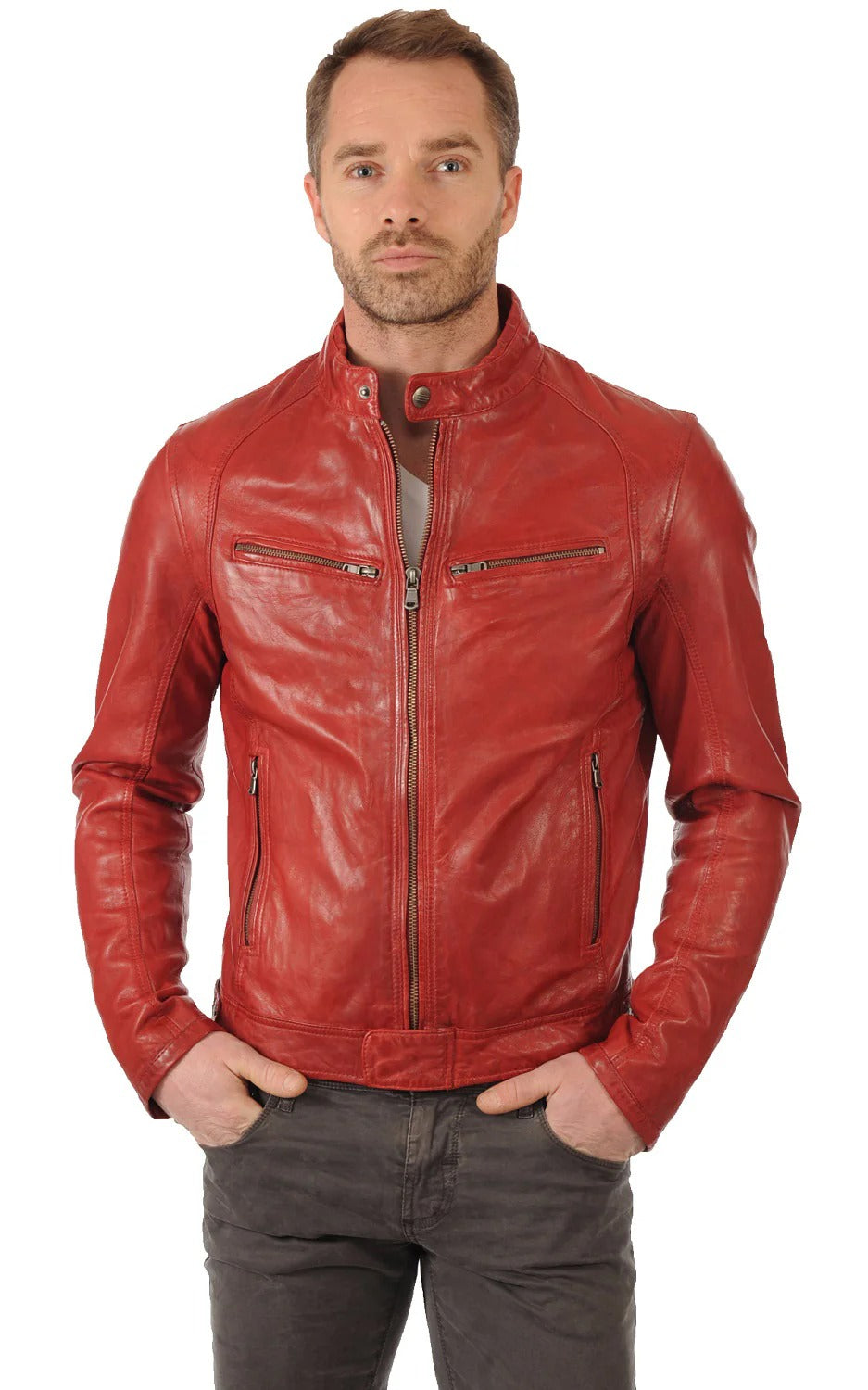 Men Genuine Leather Jacket - HL 06
