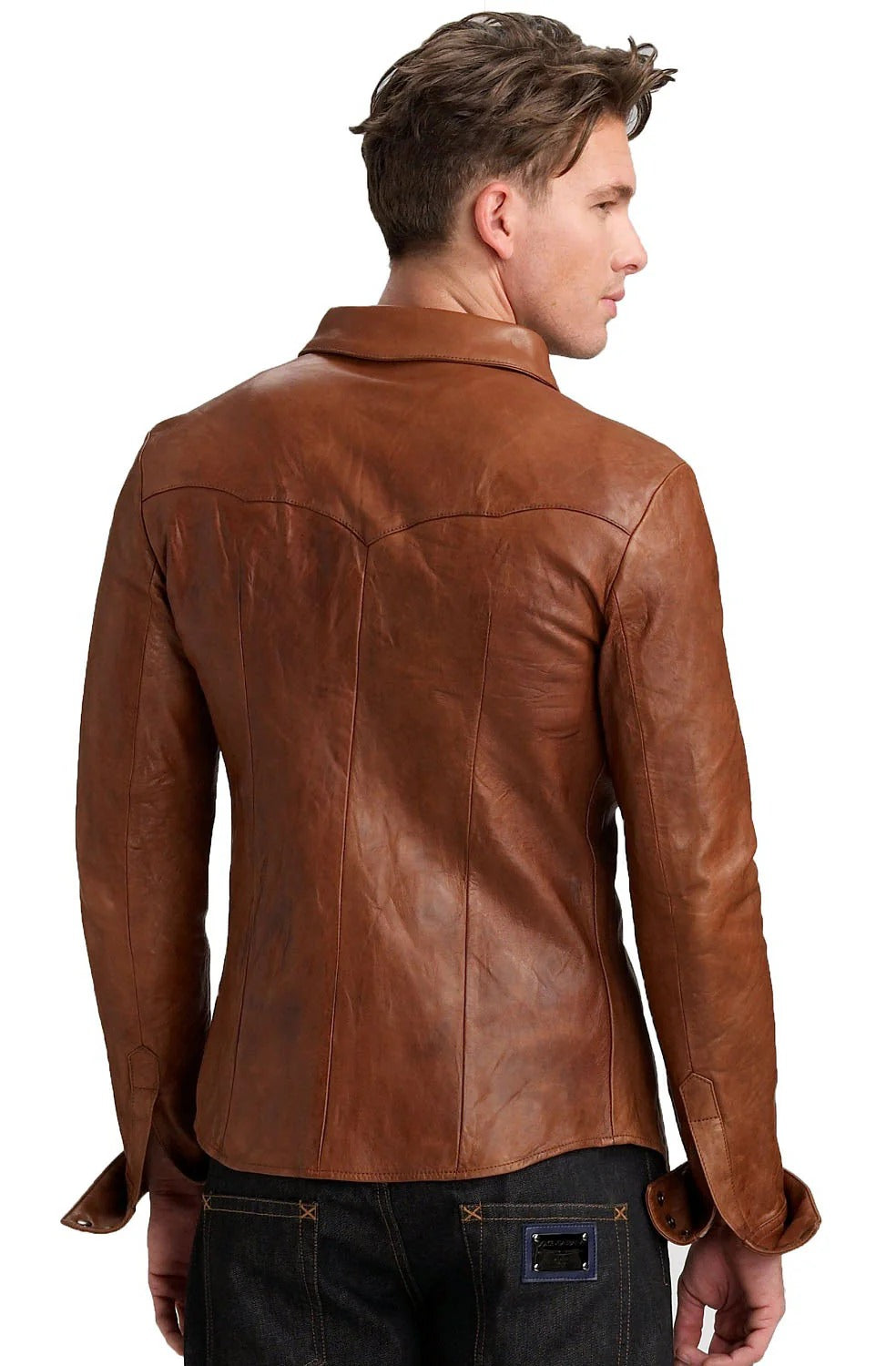 Men Genuine Leather Shirt HL - 16