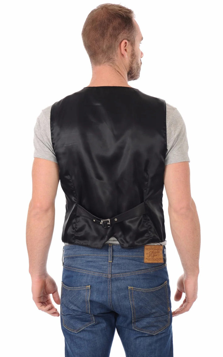 Men Genuine Leather Waistcoat HL - 02