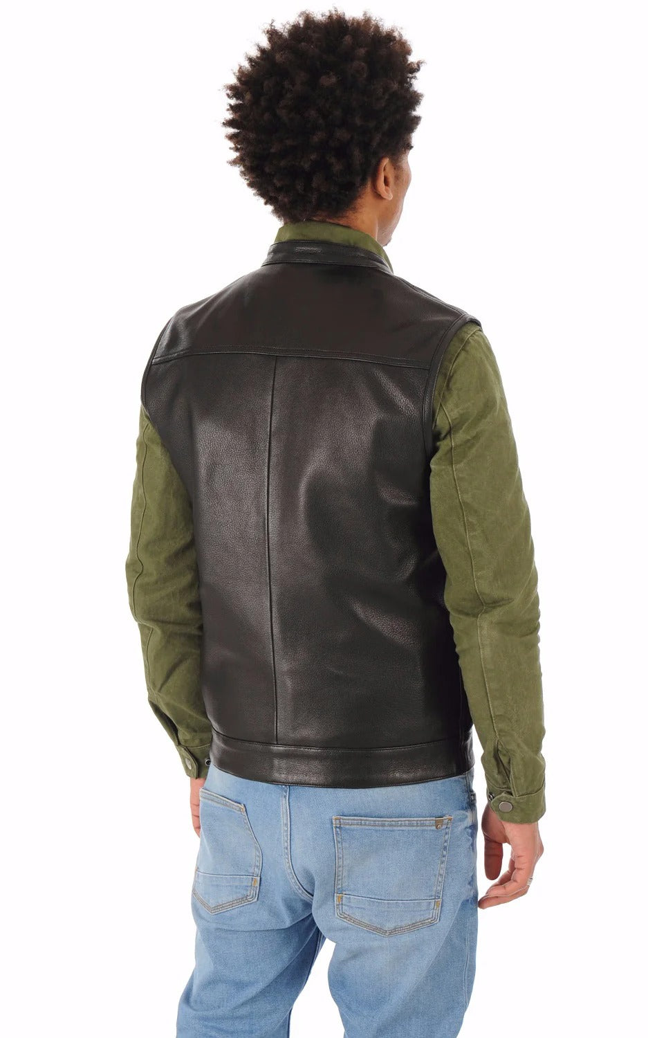 Men Genuine Leather Waistcoat HL - 06