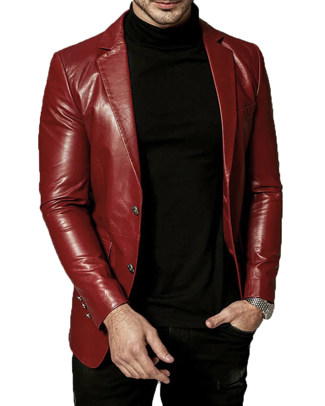 Men Genuine Leather Blazer Sport Coat - HL 58