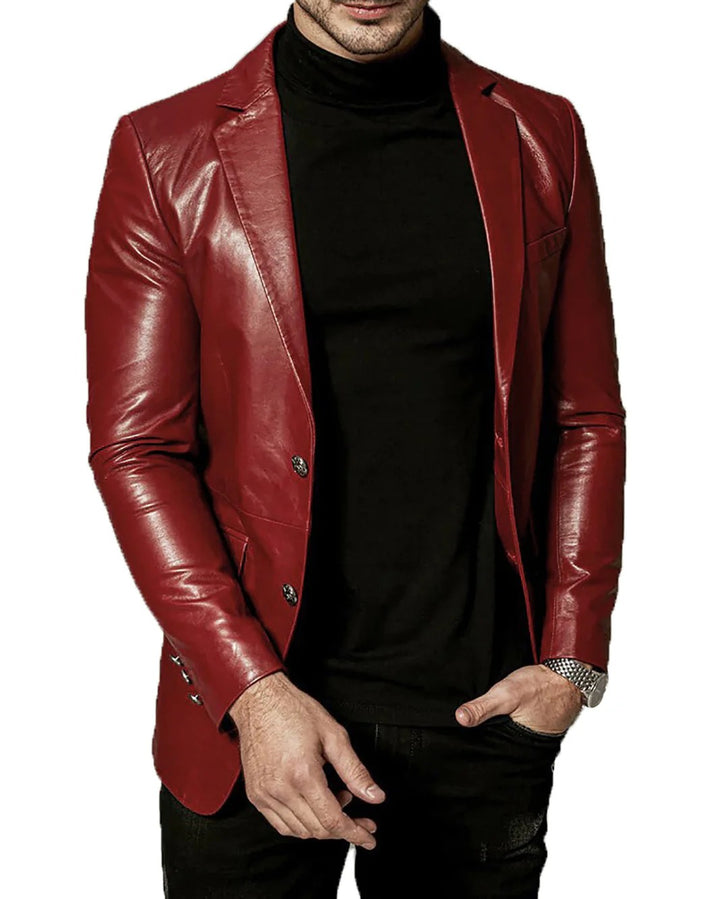 Men Genuine Leather Blazer Sport Coat - HL 58