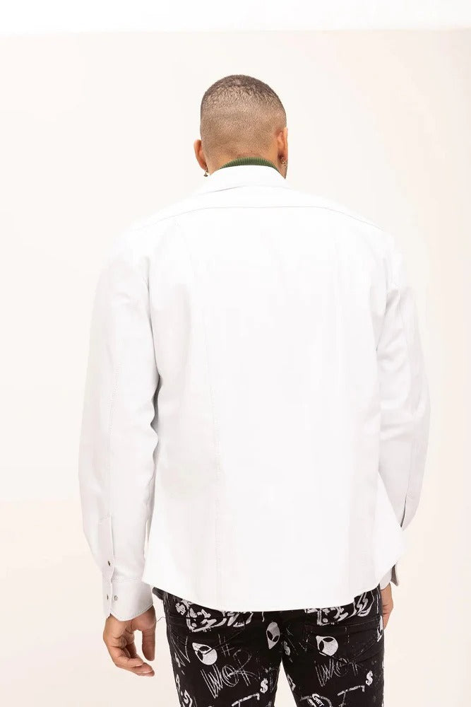 Men Genuine Leather Shirt HL - 12